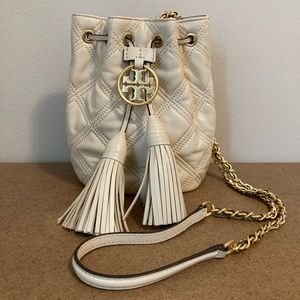 Tory Burch Soft Fleming bucket in cream